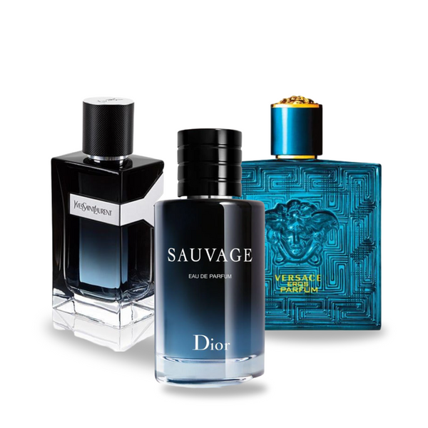 Akční balíček 3 parfémů: Dior SAUVAGE, Yves Saint Laurent Y MEN a Versace EROS 100 ml. (Copy)