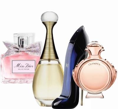 Sada 4 parfémů | Miss Dior + J'adore + Good Girl + Olympéa - 100 ml