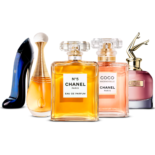 Kombinace 5 dámských parfémů – Good Girl, J'adore, Chanel Nº5, Coco Mademoiselle a Scandal [každý 100 ml]