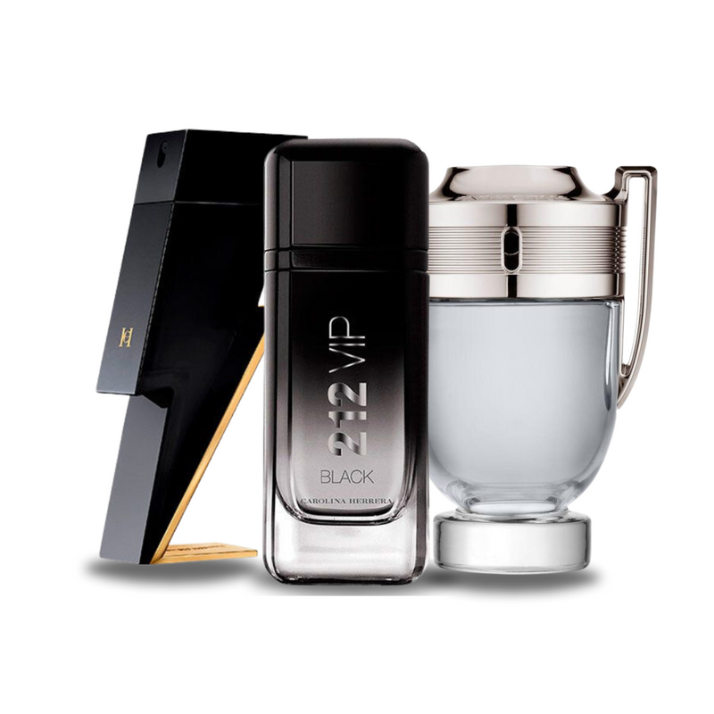 Akční balíček 3 parfémů: Carolina Herrera BAD BOY, Carolina Herrera 212 VIP BLACK a Paco Rabanne INVICTUS 100 ml.